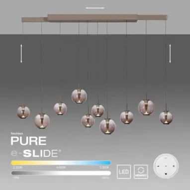 LED motorizovani luster PURE E-Infinity bronza sa e-Slide funkcijom CCT