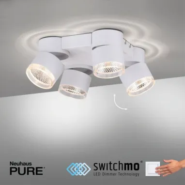 LED plafonska svetiljka PURE Nola 4x15W bela dimabilna PAUL NEUHAUS