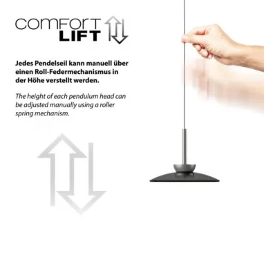 LED visilica PURE Moon siva dimabilna comfort lift PAUL NEUHAUS