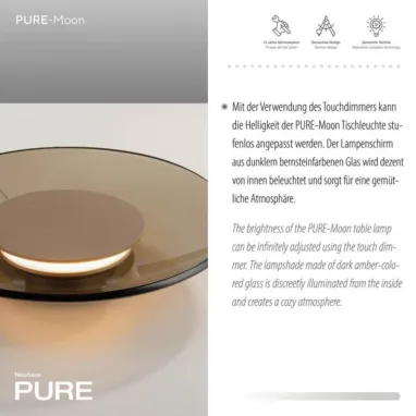 LED stona lampa PURE Moon bronzana dimabilna PAUL NEUHAUS