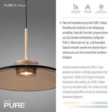 LED visilica PURE E-Moon bronzana dimabilna PAUL NEUHAUS