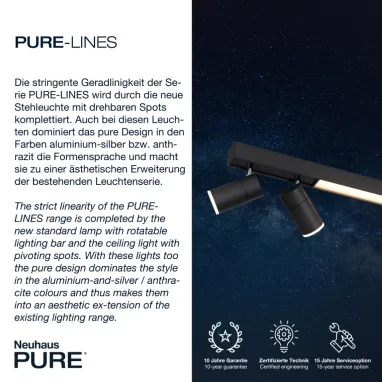 LED plafonska svetiljka PURE Lines spot grafit dimabilna CCT PAUL NEUHAUS