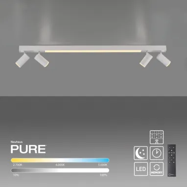 LED plafonska svetiljka PURE Lines spot bela dimabilna CCT PAUL NEUHAUS