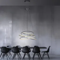 LED luster PURE E-Flying Rings siva CCT dimabilna PAUL NEUHAUS