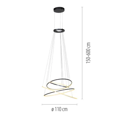 LED luster PURE E-Flying Rings siva CCT dimabilna PAUL NEUHAUS