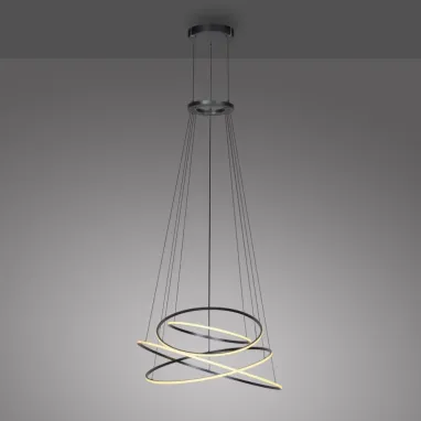 LED luster PURE E-Flying Rings siva CCT dimabilna PAUL NEUHAUS