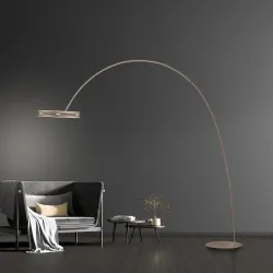 LED podna lampa PURE Loop-Bow bronza dimabilna CCT PAUL NEUHAUS