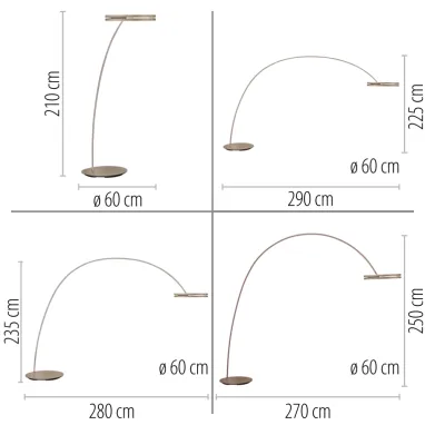 LED podna lampa PURE Loop-Bow bronza dimabilna CCT PAUL NEUHAUS