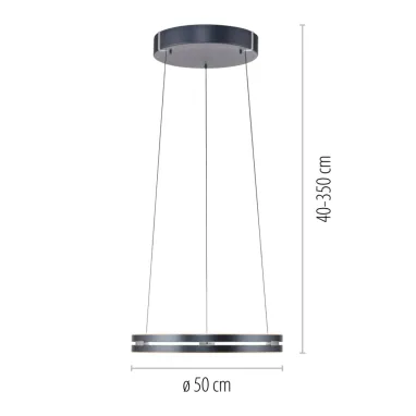 LED luster PURE E-Loop sivi CCT dimabiln PAUL NEUHAUS