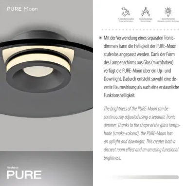 LED plafonska lampa Pure Moon siva dimabilna PAUL NEUHAUS