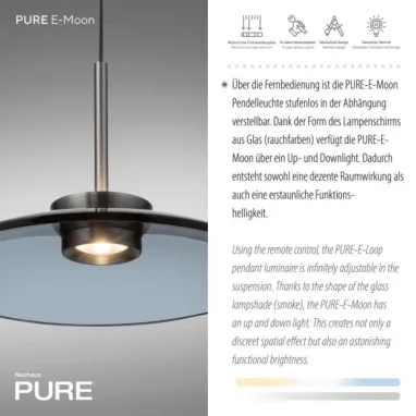 LED visilica Pure Moon siva dimabilna PAUL NEUHAUS