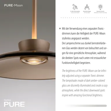 LED luster Pure Moon bronzani dimabilni PAUL NEUHAUS