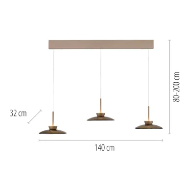 LED luster Pure Moon bronzani dimabilni PAUL NEUHAUS