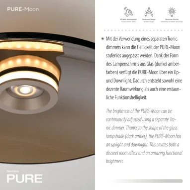 LED plafonska svetiljka Pure Moon bronzana dimabilna PAUL NEUHAUS