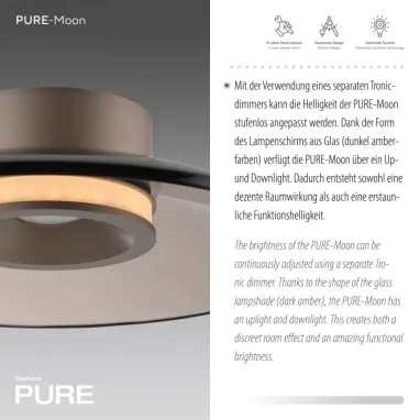 LED plafonska svetiljka Pure Moon bronzana dimabilna PAUL NEUHAUS