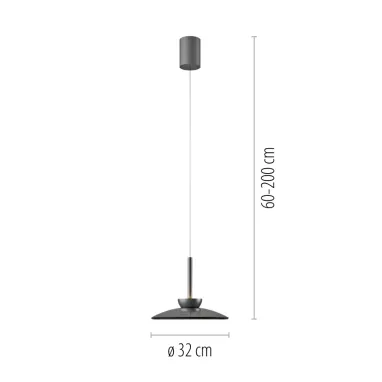 LED visilica Pure Moon siva dimabilna PAUL NEUHAUS