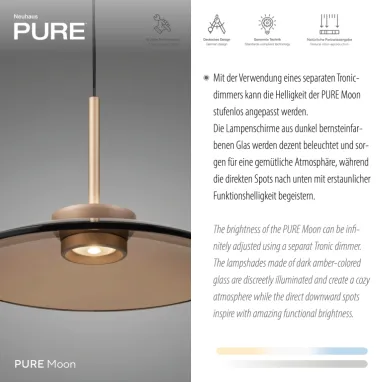LED svetiljka Pure Moon bronzana dimabilna PAUL NEUHAUS