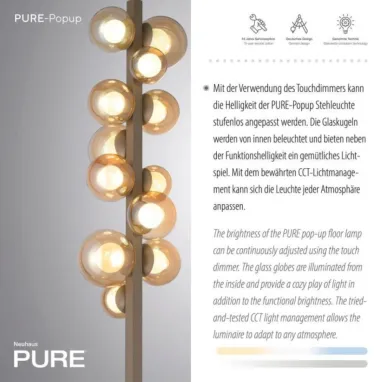 LED podna lampa PURE Popup bronzana CCT dimabilna PAUL NEUHAUS