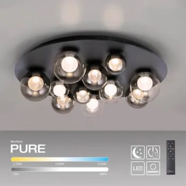 LED plafonska svetiljka PURE Popup siva CCT dimabilna PAUL NEUHAUS