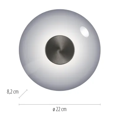 LED plafonska svetiljka PURE Vitrum siva dimabilna PAUL NEUHAUS