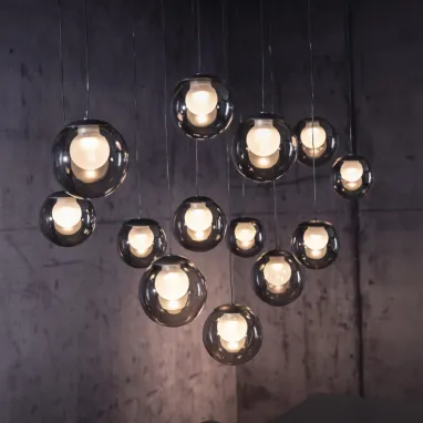 LED luster PURE Popup sivi comfort lift dimabilni CCT PAUL NEUHAUS