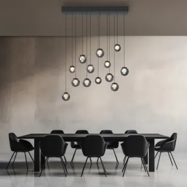 LED luster PURE Popup sivi comfort lift dimabilni CCT PAUL NEUHAUS