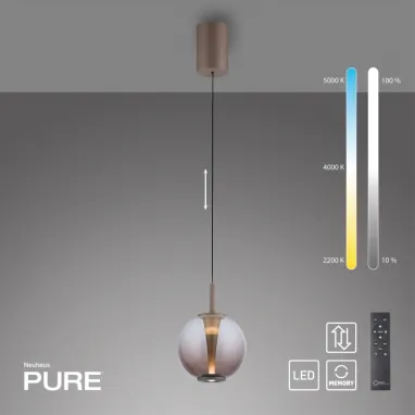 LED visilica PURE Infinity bronzana dimabilna Comfort lift PAUL NEUHAUS