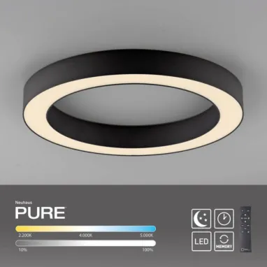 LED plafonska svetiljka PURE lines round CCT crna PAUL NEUHAUS