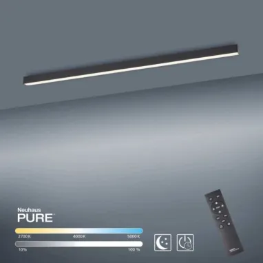 LED plafonska svetiljka PURE Lines Straight siva PAUL NEUHAUS