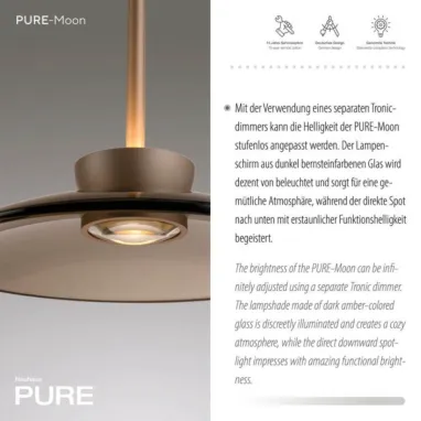 LED visilica PURE Moon bronzana ComfortLift PAUL NEUHAUS