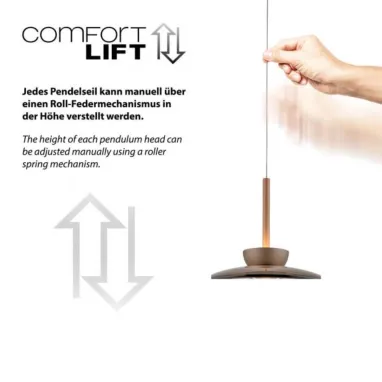 LED visilica PURE Moon bronzana ComfortLift PAUL NEUHAUS