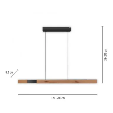 LED visilica PURE Moto-Rise Oak PAUL NEUHAUS