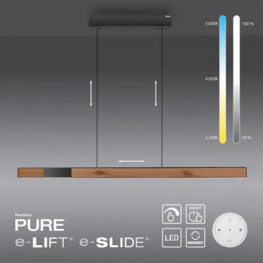 LED visilica PURE Moto-Rise Oak PAUL NEUHAUS