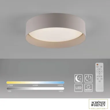 LED plafonjera sa daljinskim upravljačem Tavoli 12W CCT bež dimabilna PAUL NEUHAUS
