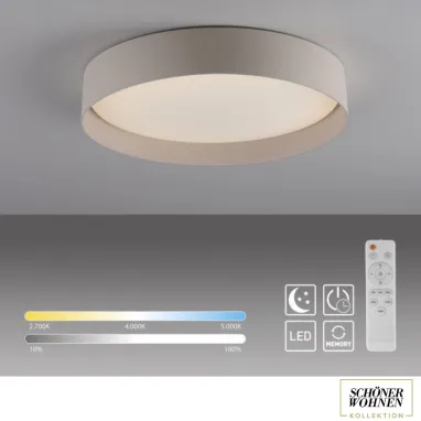 LED plafonjera sa daljinskim upravljačem Tavoli 24W CCT bež dimabilna PAUL NEUHAUS