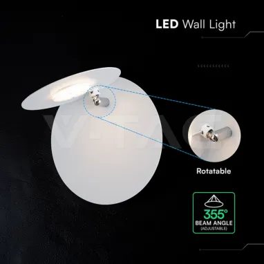 LED zidna lampa rotirajuća bela sa CREE čipom V-TAC