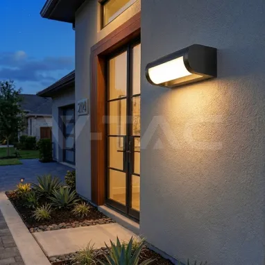 LED zidna svetiljka crna u IP zaštiti V-TAC
