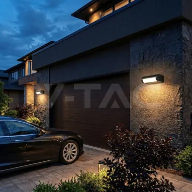 LED zidna svetiljka crna u IP zaštiti V-TAC