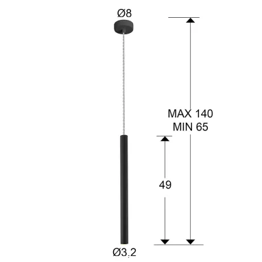 LED visilica Varas crna SCHULLER